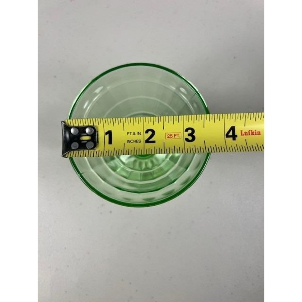 Vintage Anchor Hocking Block Optic‎ Green Uranium Depression Glass Sherbet Cup 5 - Picture 14 of 15